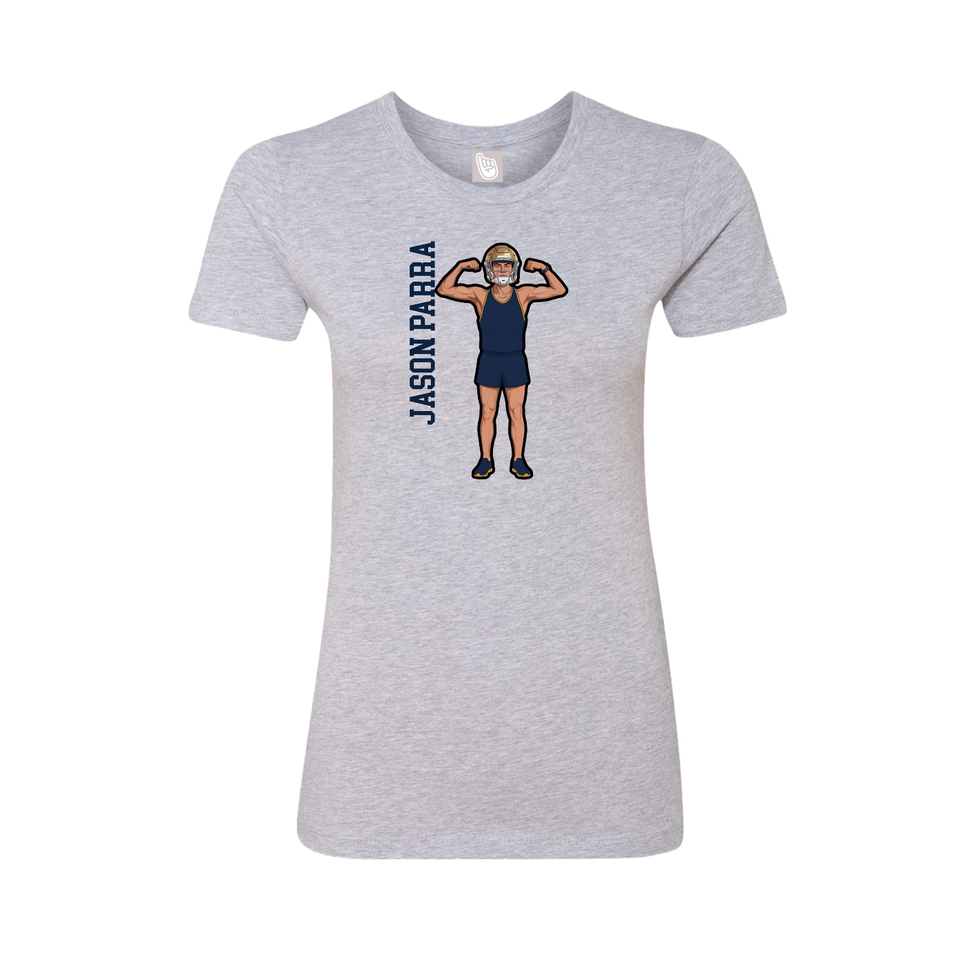 Fitted Women's Tee — Name Vertical in Grey