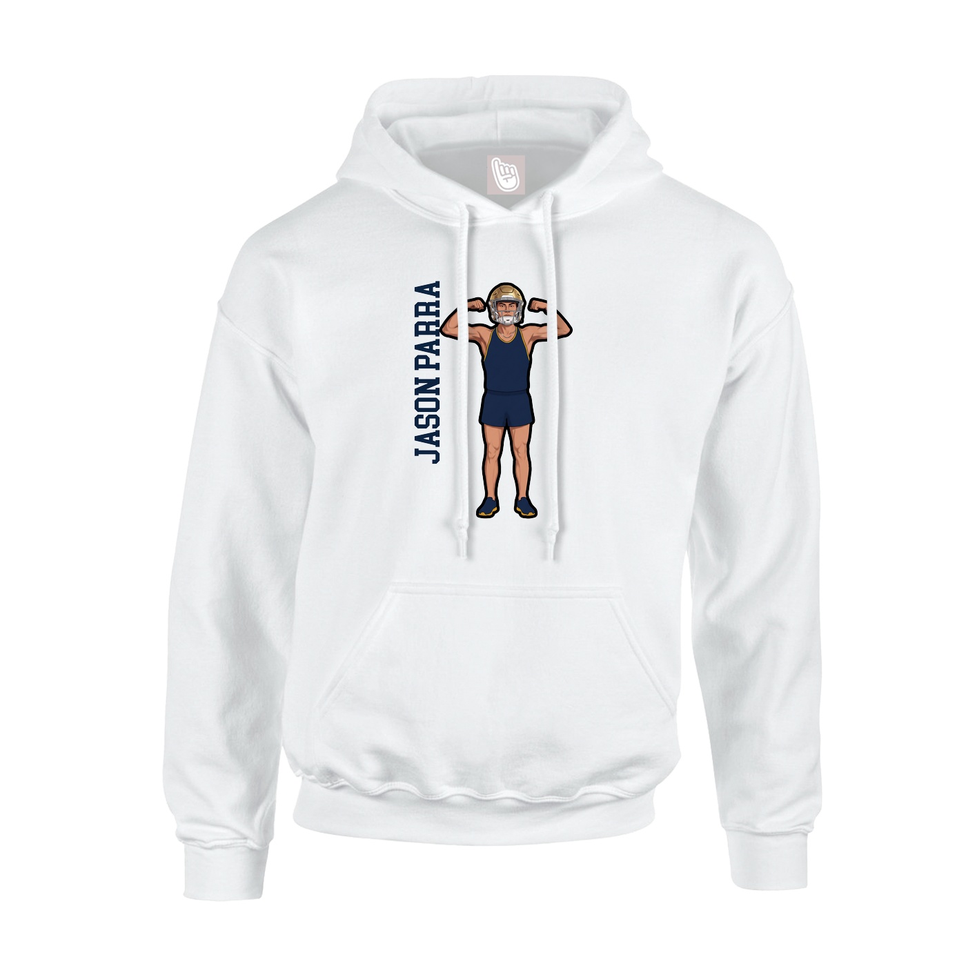 Hoodie — Name Vertical in White