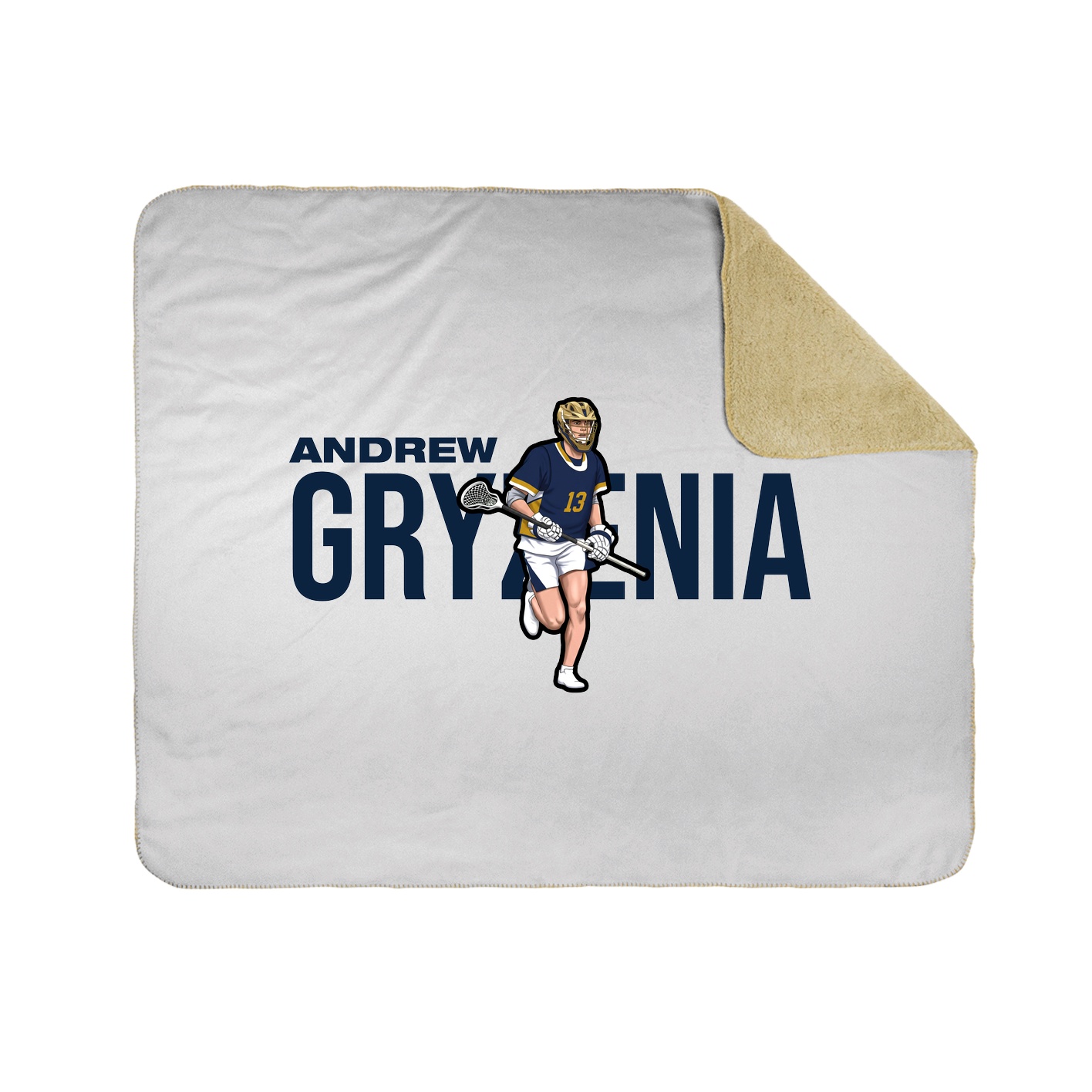 Throw Blanket — Player Name in White
