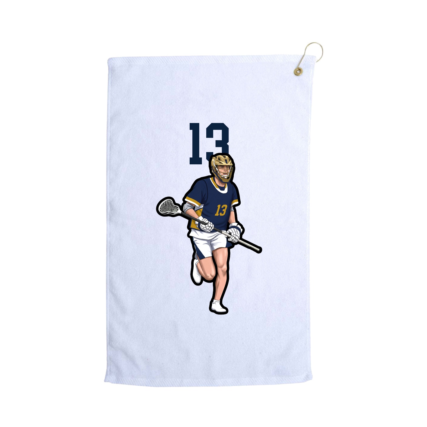 Golf Towel — Number Top in White
