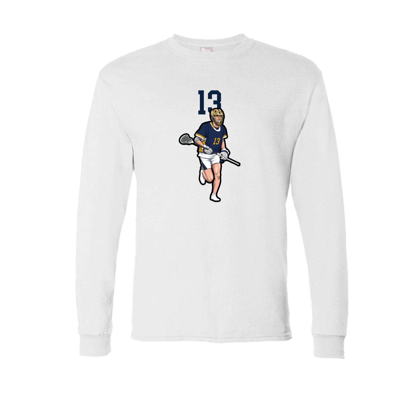 Long Sleeve Tee — Number Top in White