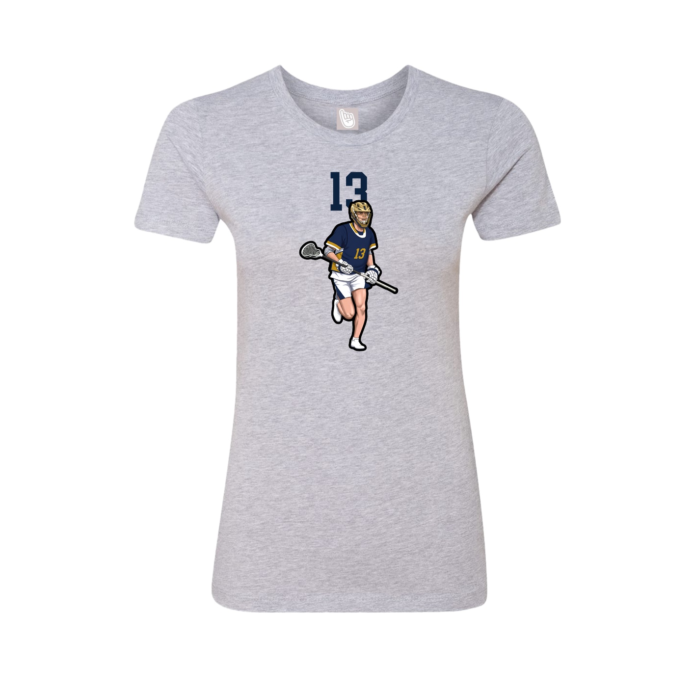 Fitted Women's Tee — Number Top in Grey