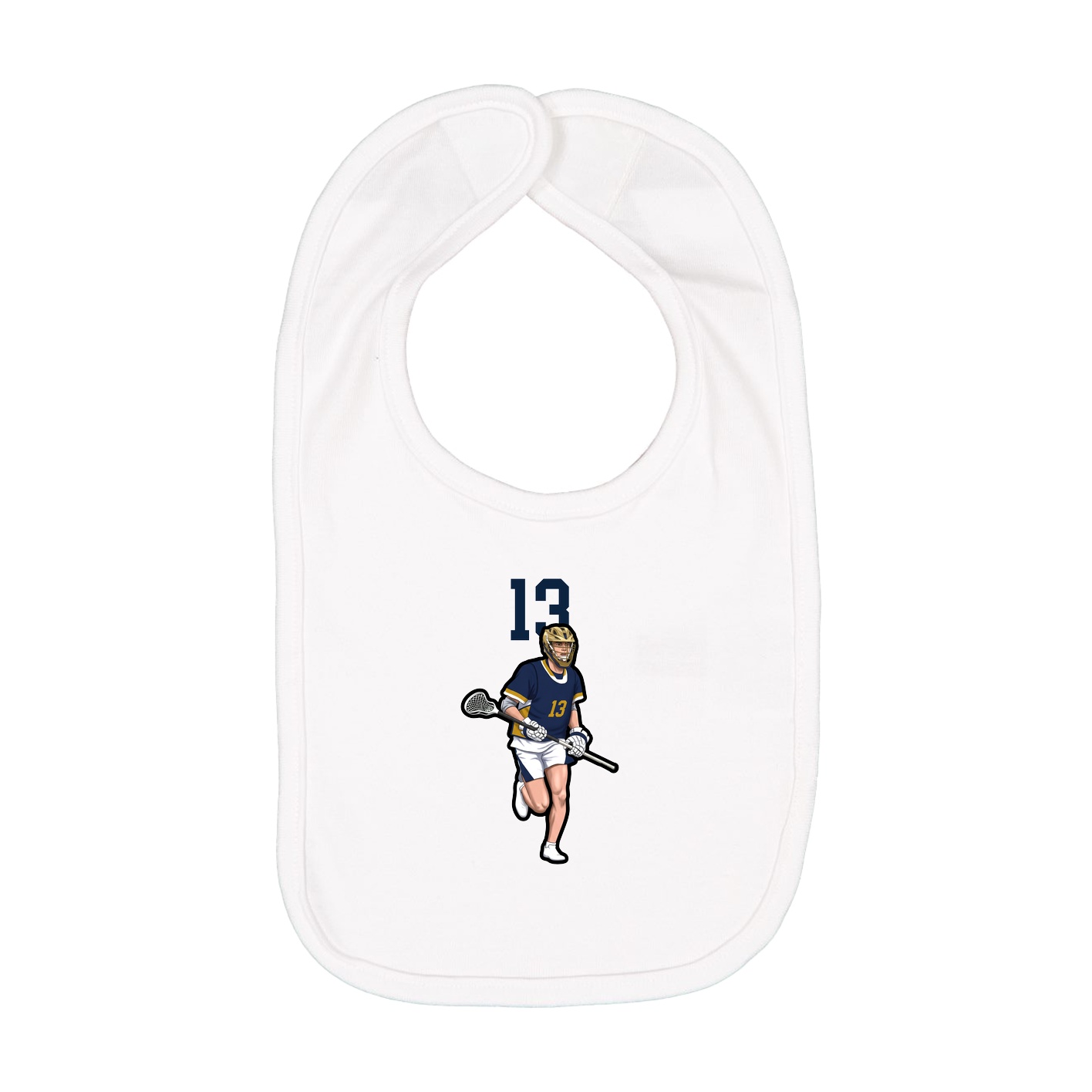 Infant Bib — Number Top in White