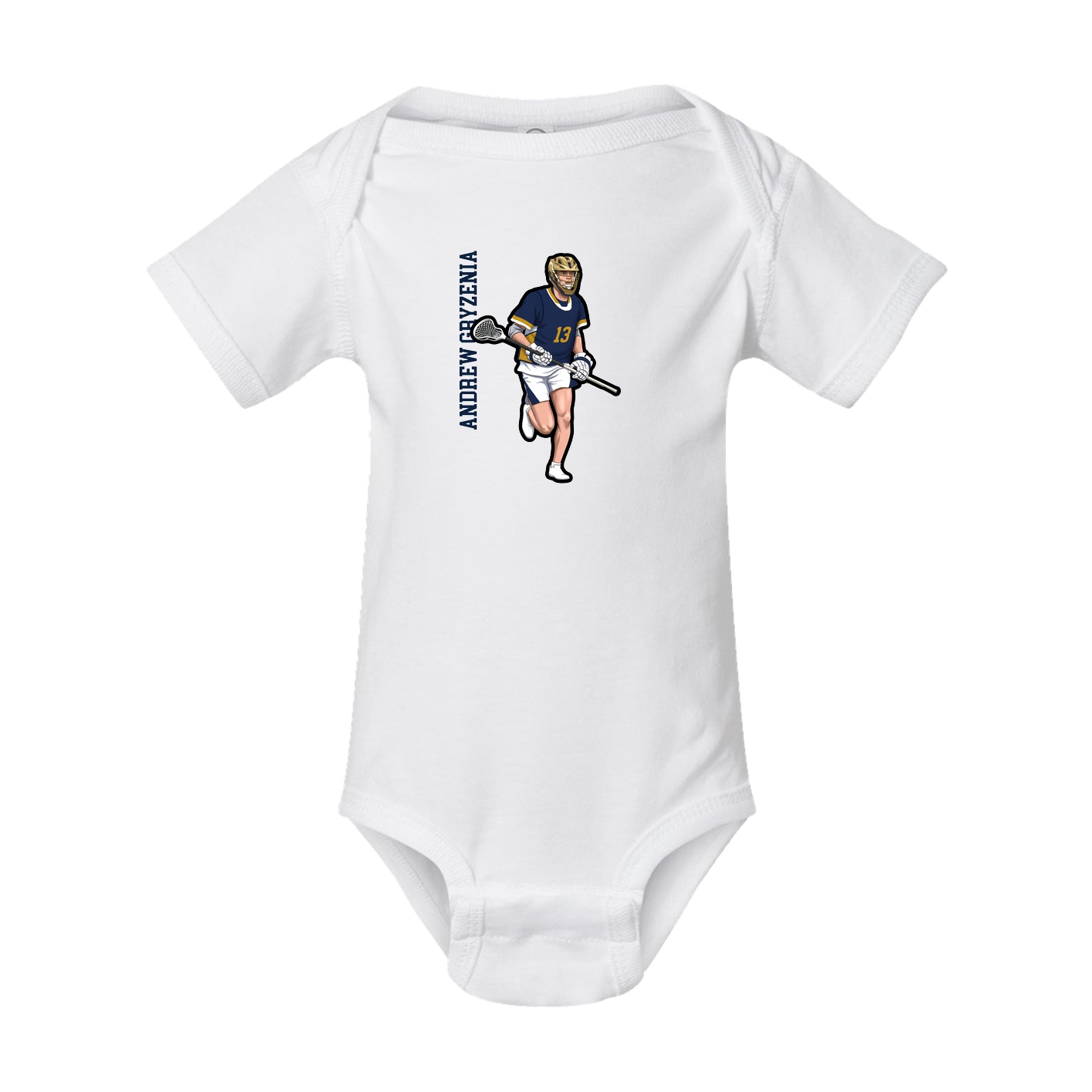 Baby Onesie — Name Vertical in White