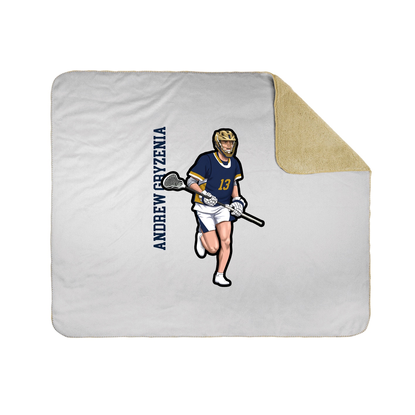 Throw Blanket — Name Vertical in White