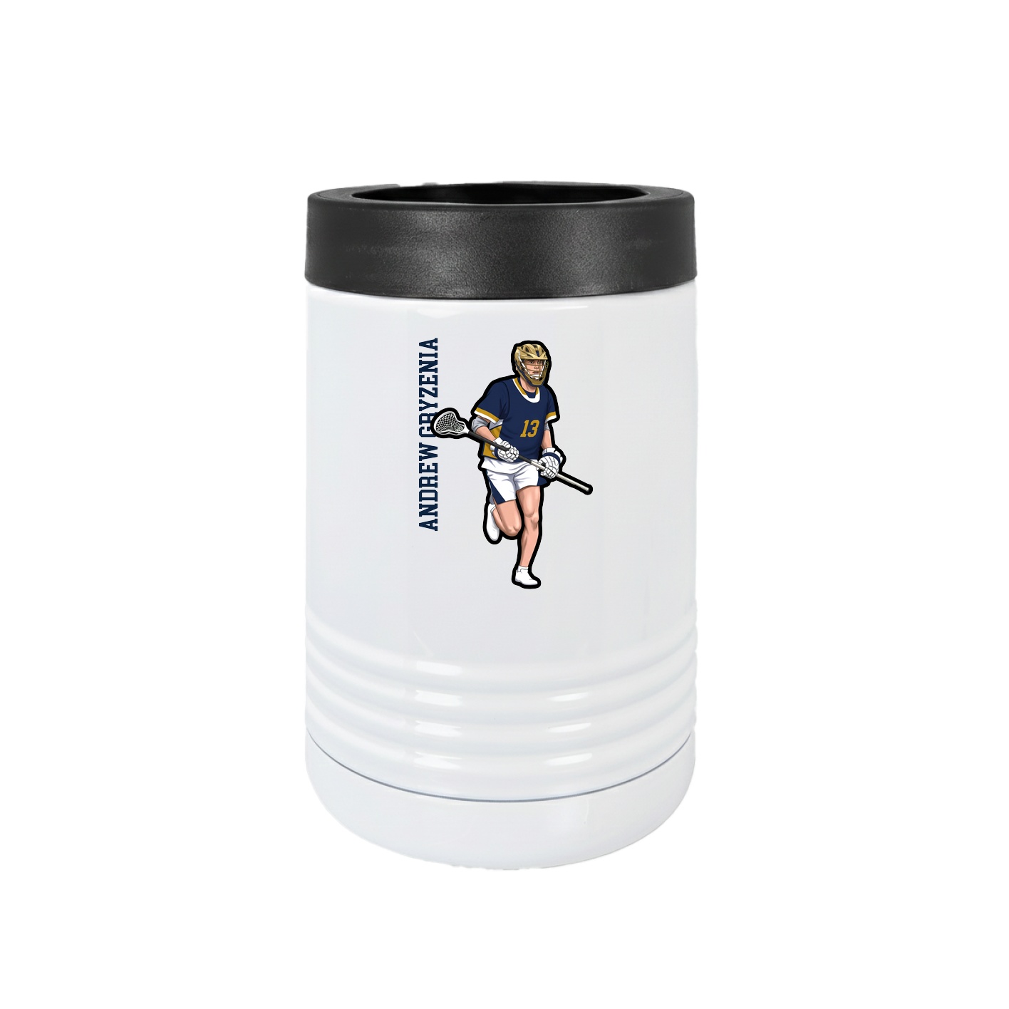 Beverage Holder — Name Vertical in White