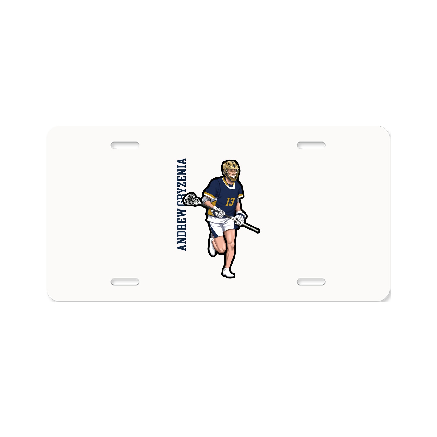 License Plate — Name Vertical in Classic
