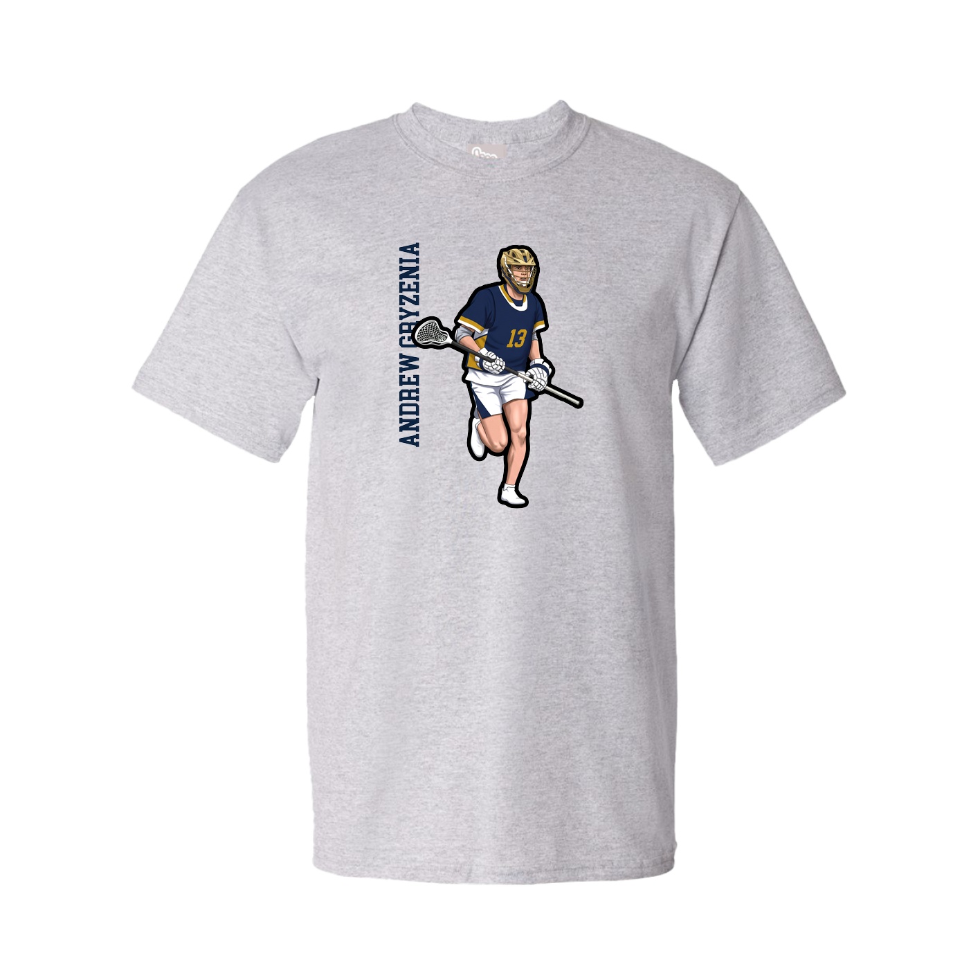 Tee — Name Vertical in Grey