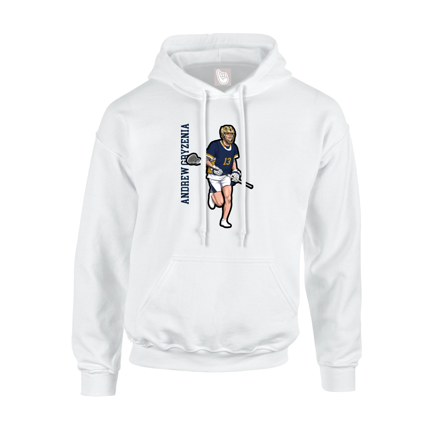 Hoodie — Name Vertical in White