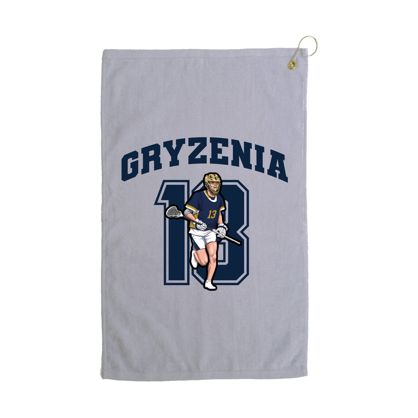 Golf Towel — Number in Grey