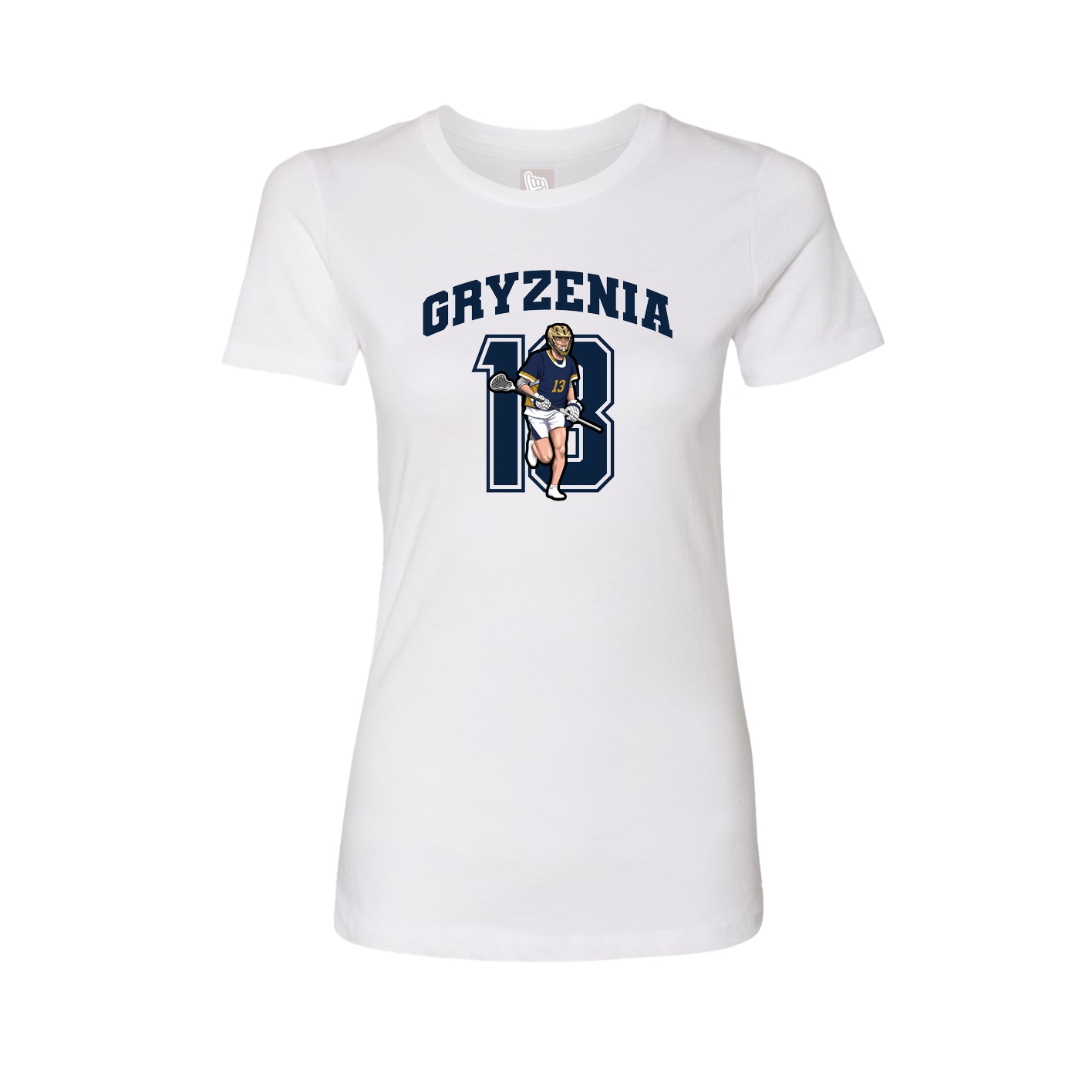 Fitted Women's Tee — Number in White