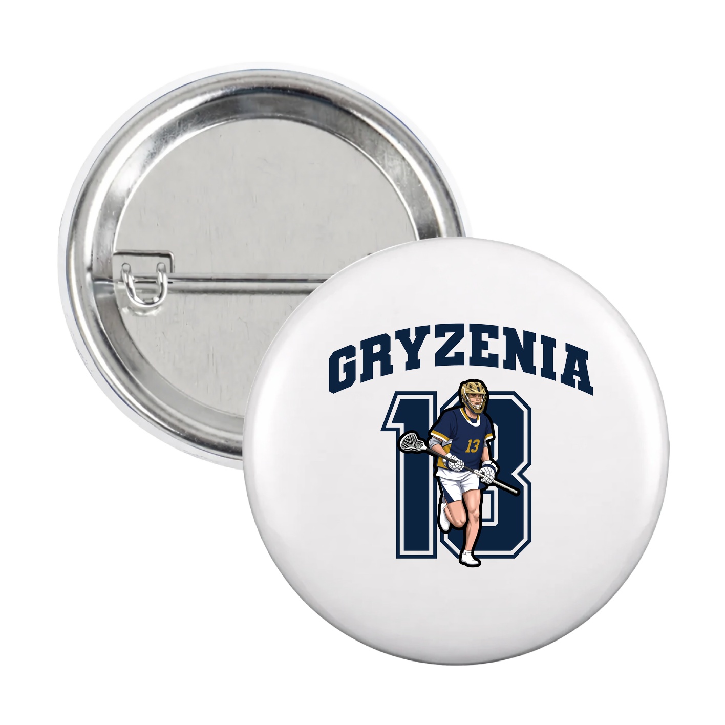 Game Day Button — Number in White