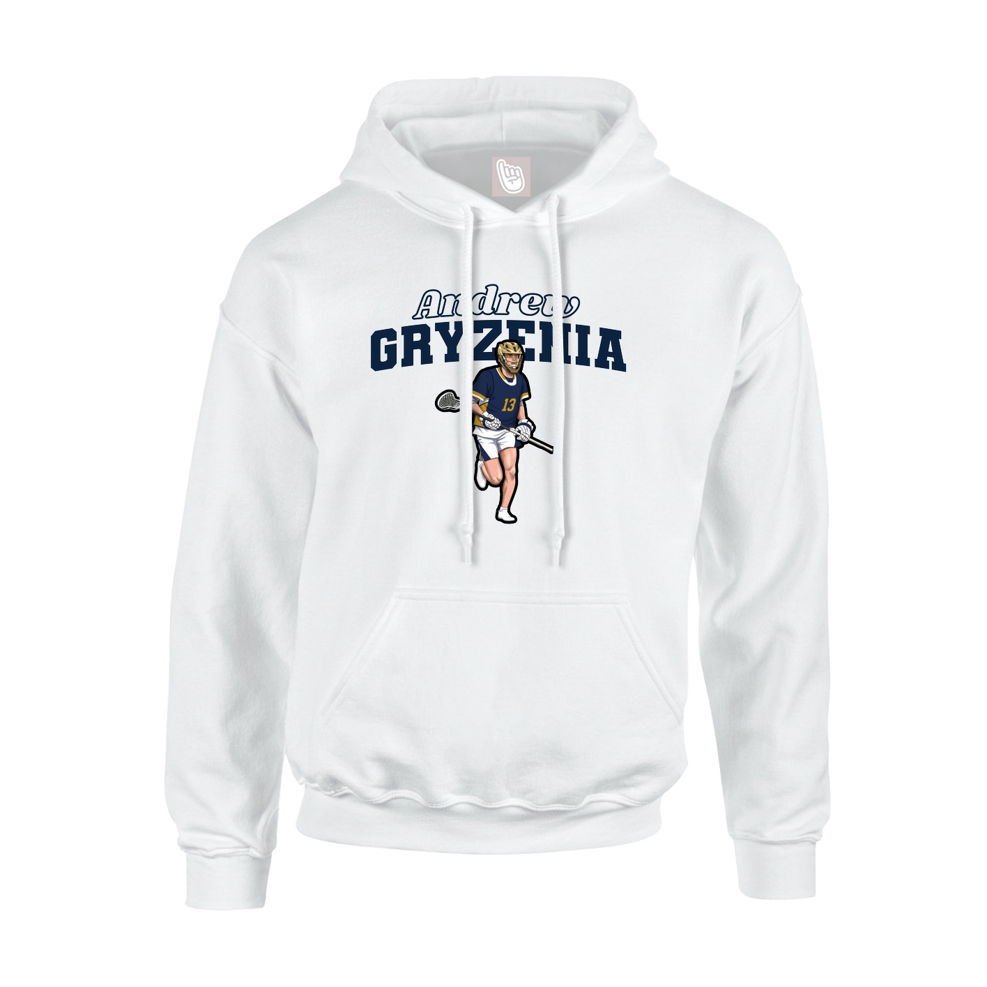 Youth Hoodie — Name Arch in White