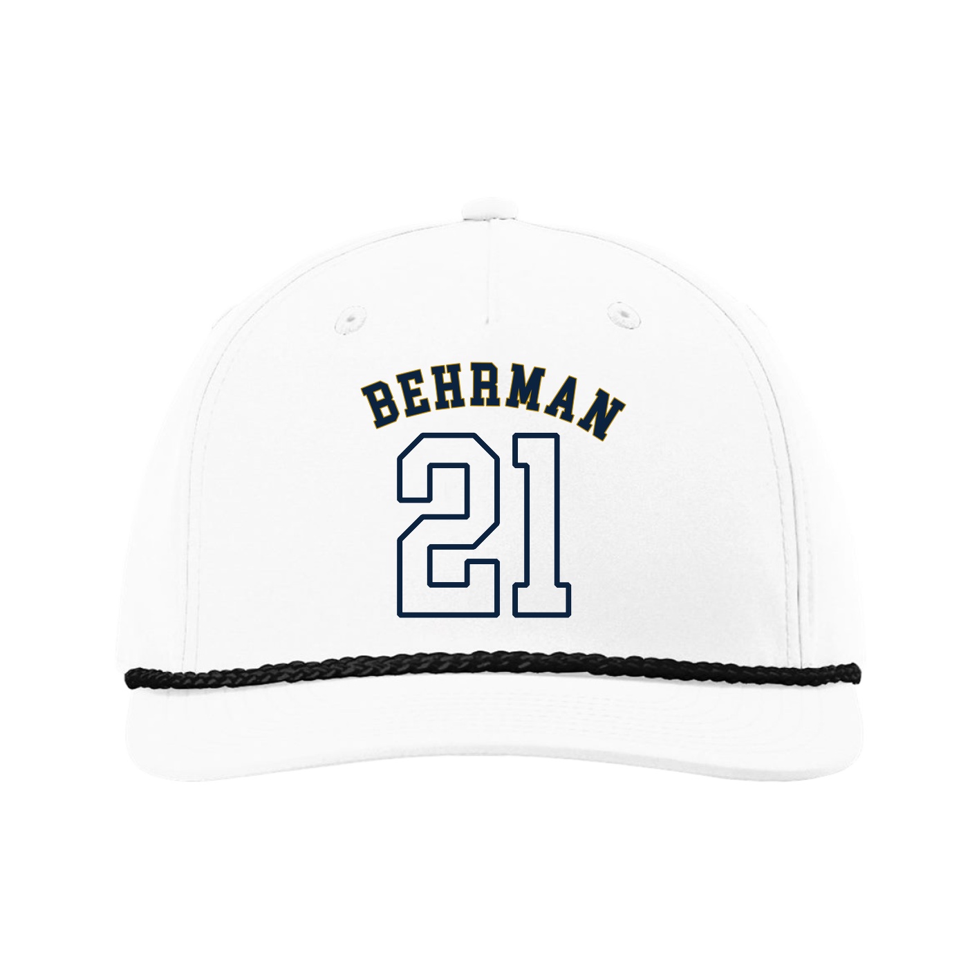 Five-Panel Classic Rope Cap — Shirsey Arch in White