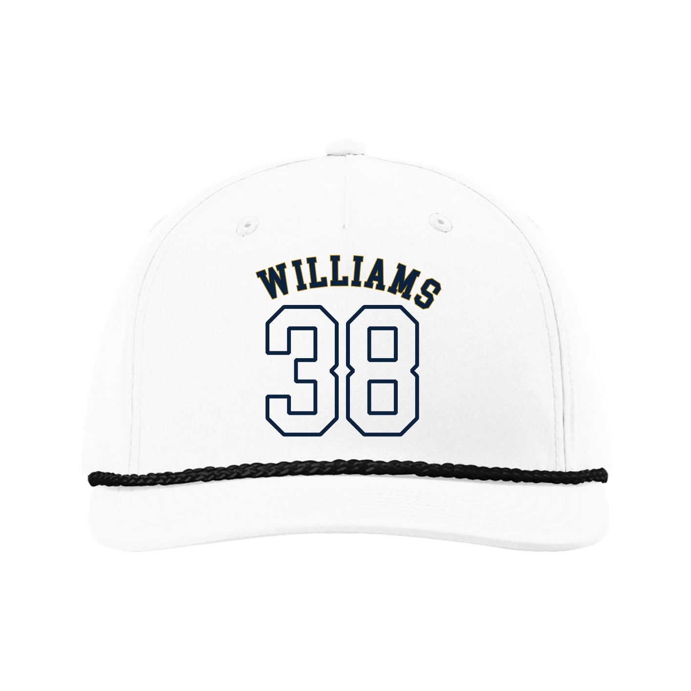 Five-Panel Classic Rope Cap — Shirsey Arch in White