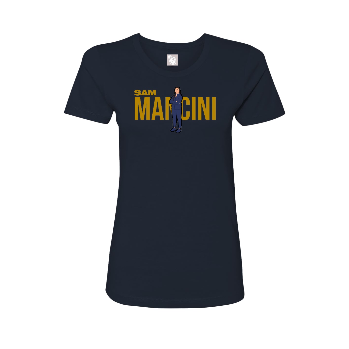 Fitted Women's Tee — Player Name in Navy