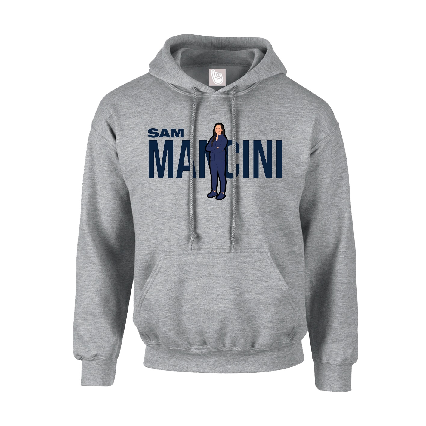 Youth Hoodie — Player Name in Grey