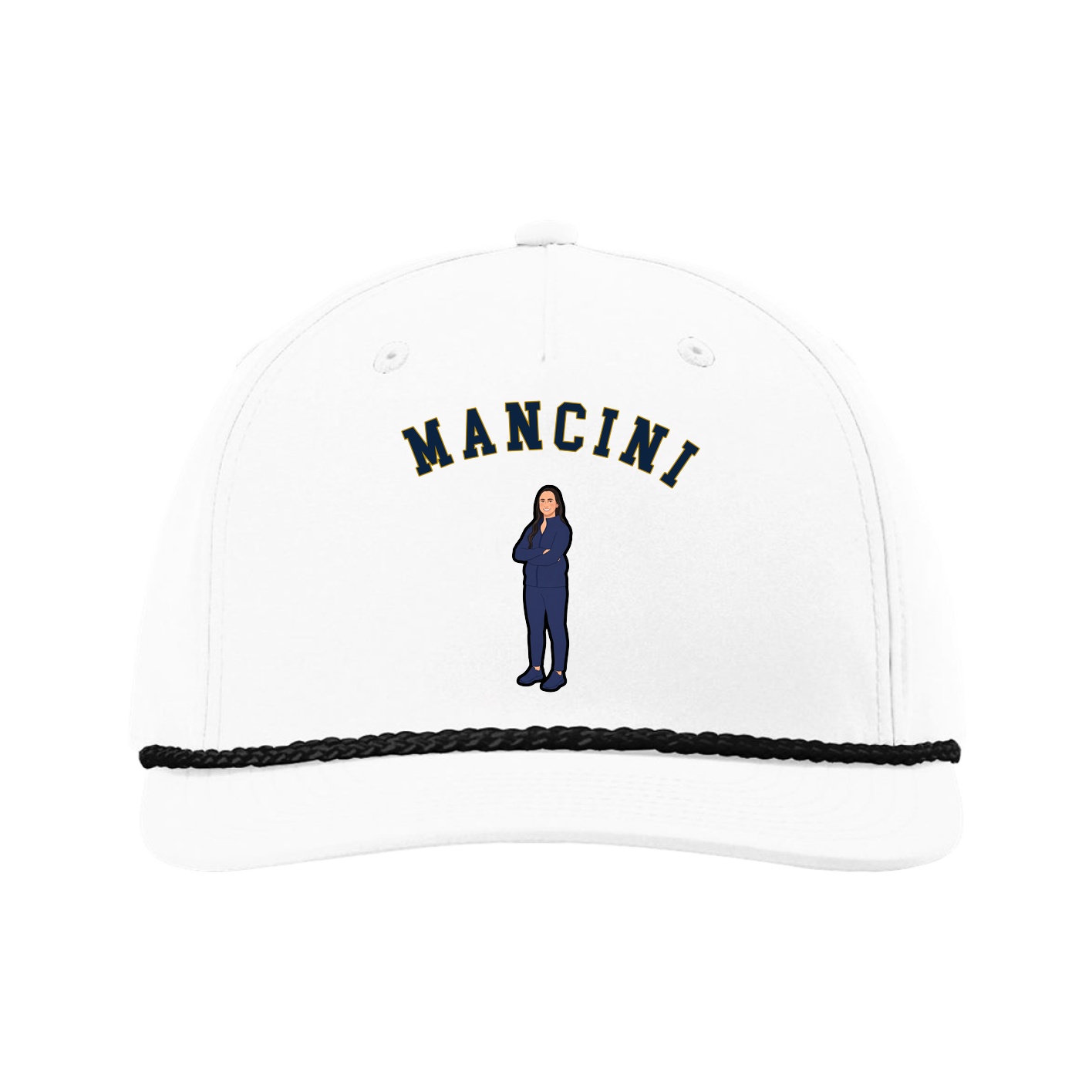 Five-Panel Classic Rope Cap — Shirsey Arch in White