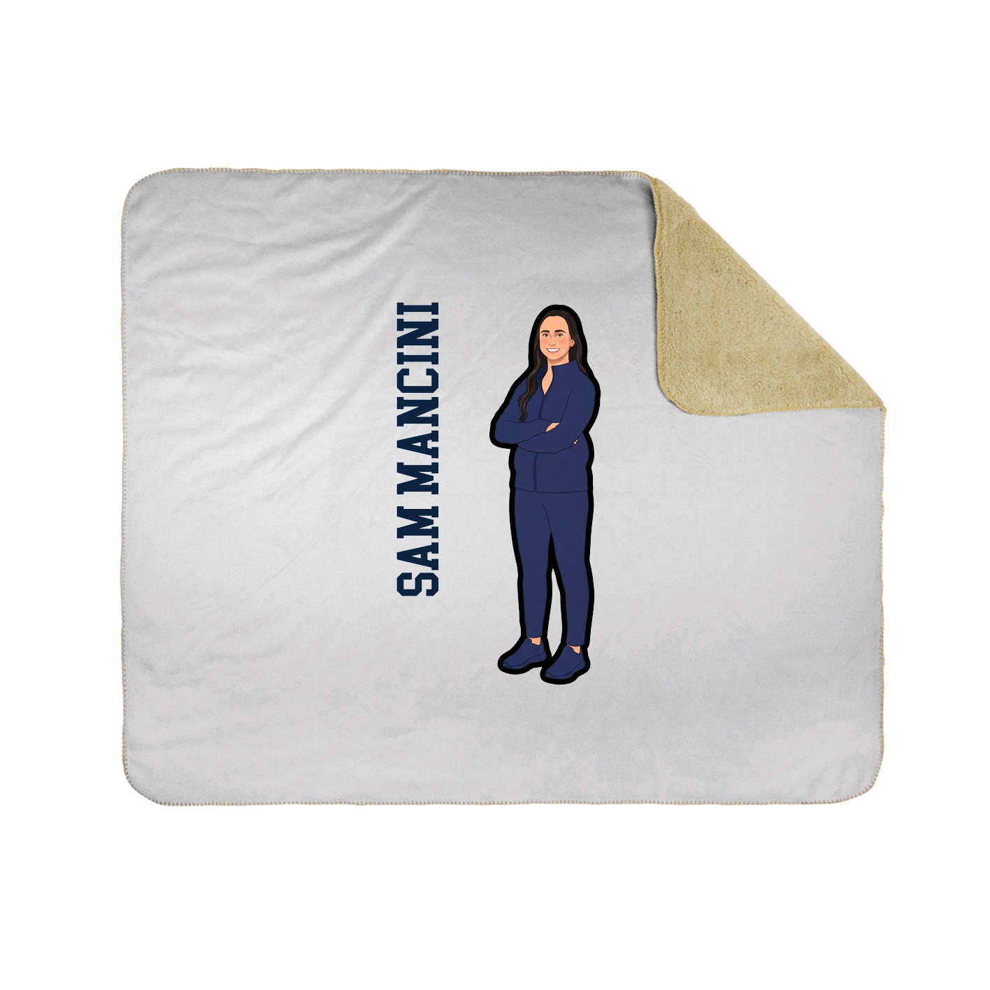 Throw Blanket — Name Vertical in White