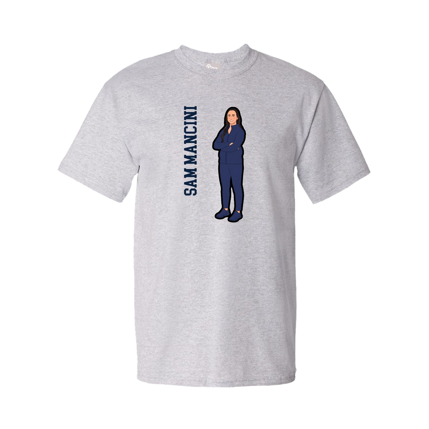 Tee — Name Vertical in Grey