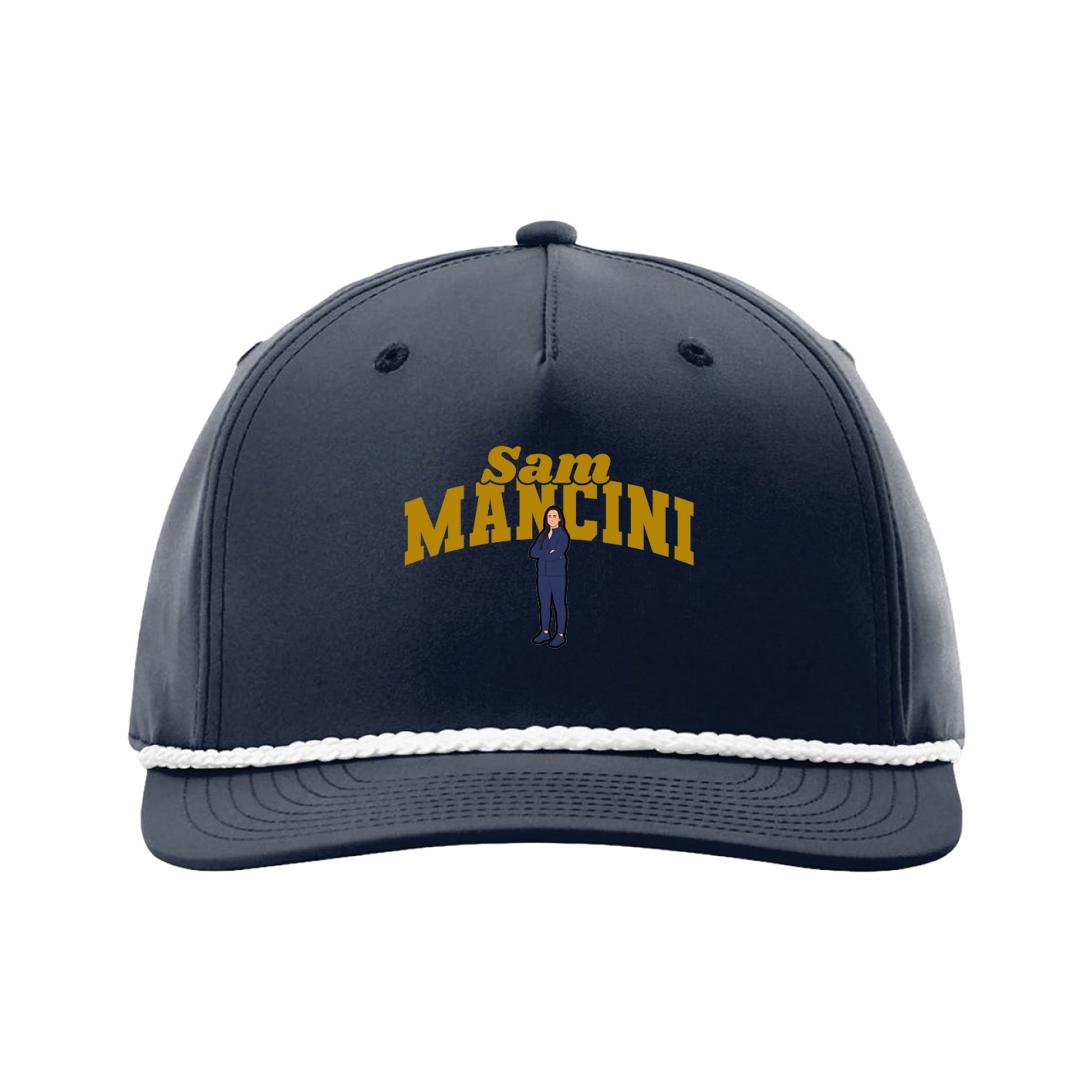Five-Panel Classic Rope Cap — Signature Arch in Navy