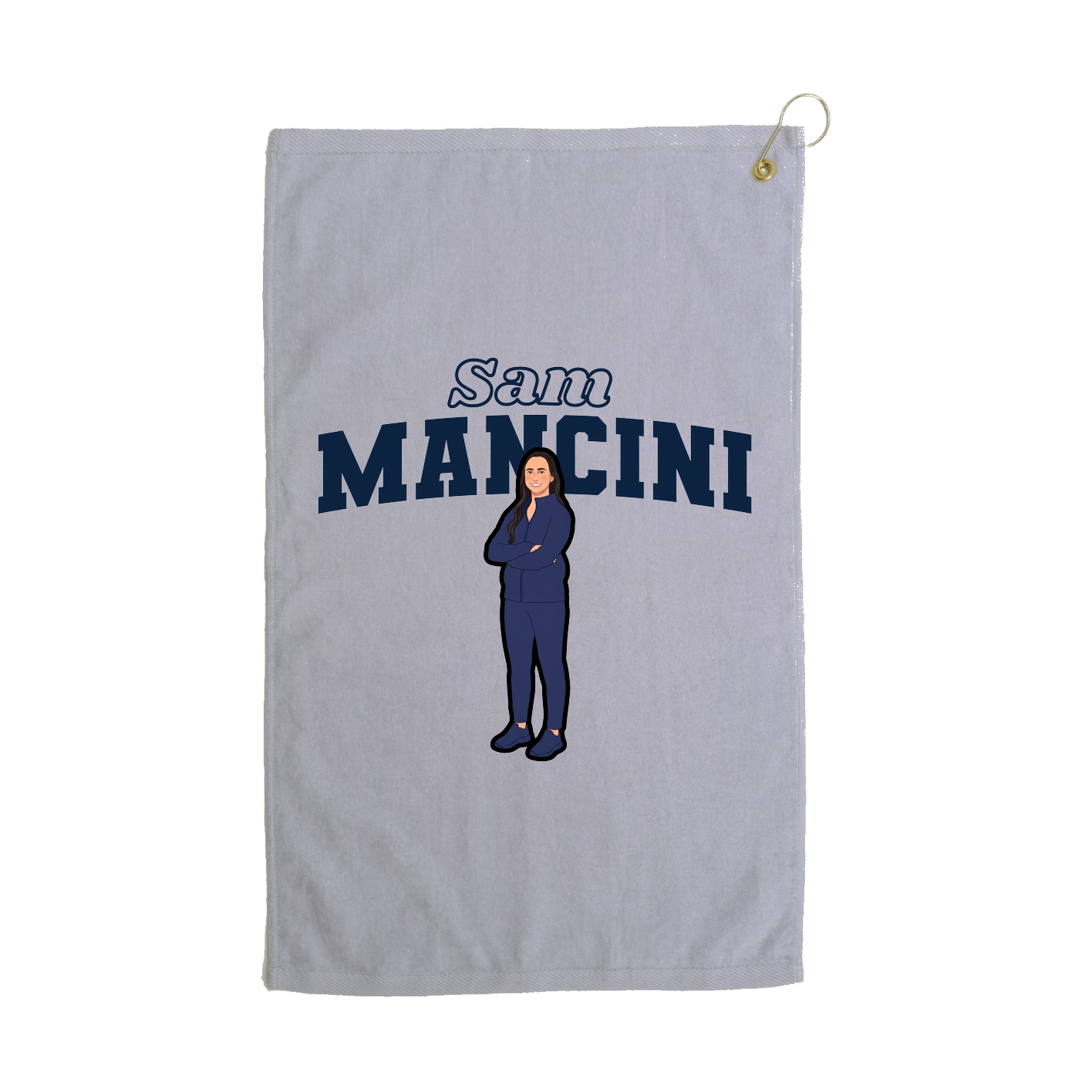 Golf Towel — Name Arch in Grey