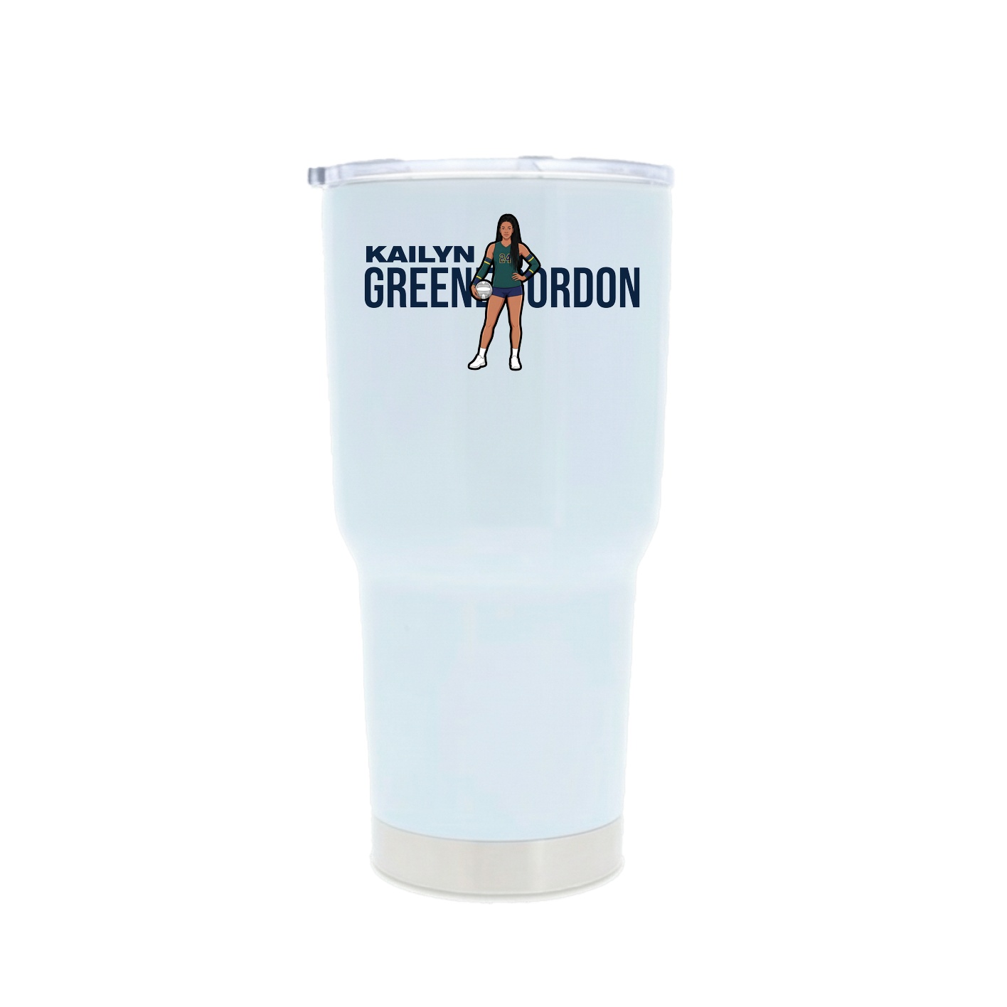 30oz Stainless Steel Tumbler — Player Name in White