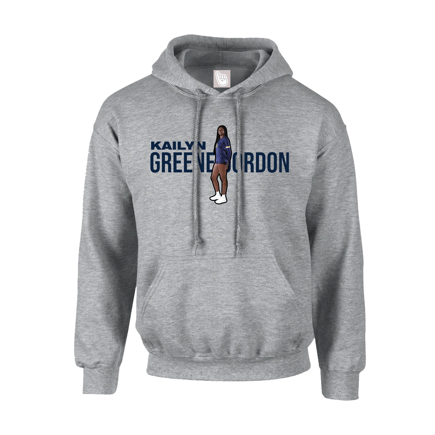 Youth Hoodie — Player Name in Grey
