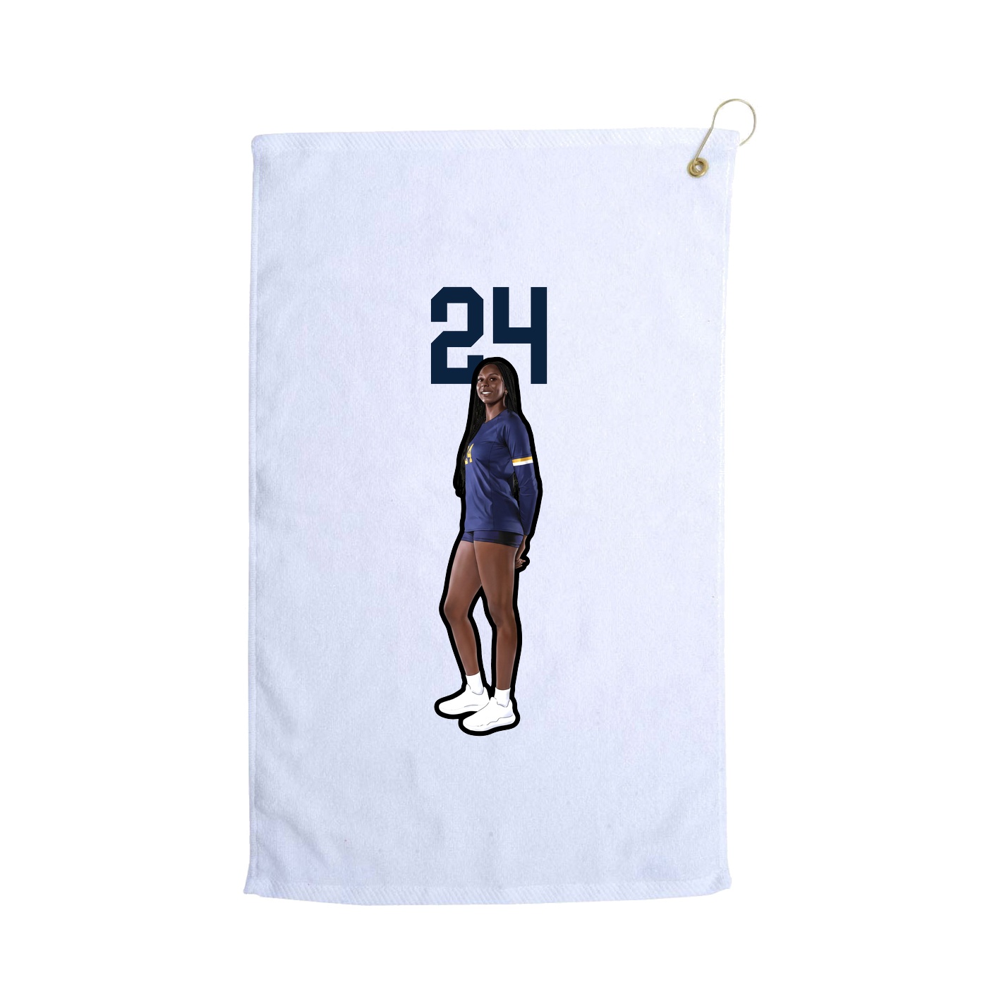 Golf Towel — Number Top in White