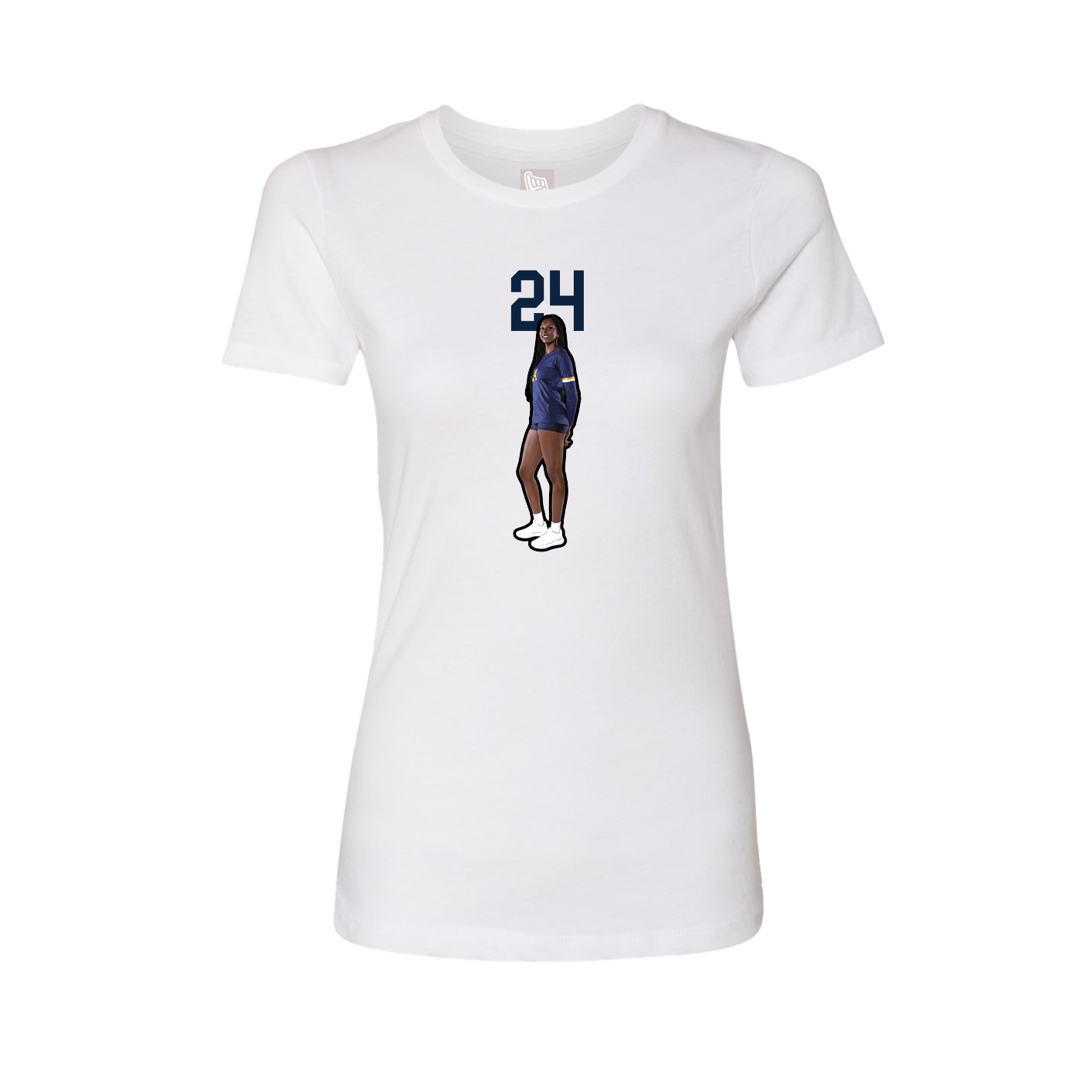 Fitted Women's Tee — Number Top in White