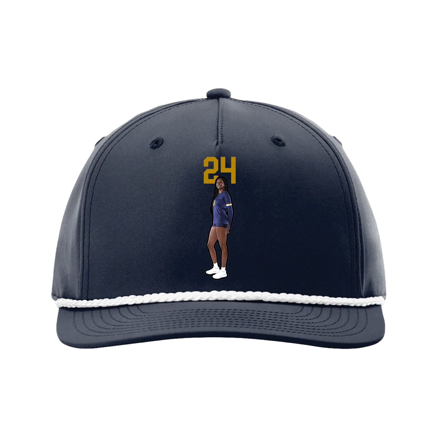 Five-Panel Classic Rope Cap — Number Top in Navy