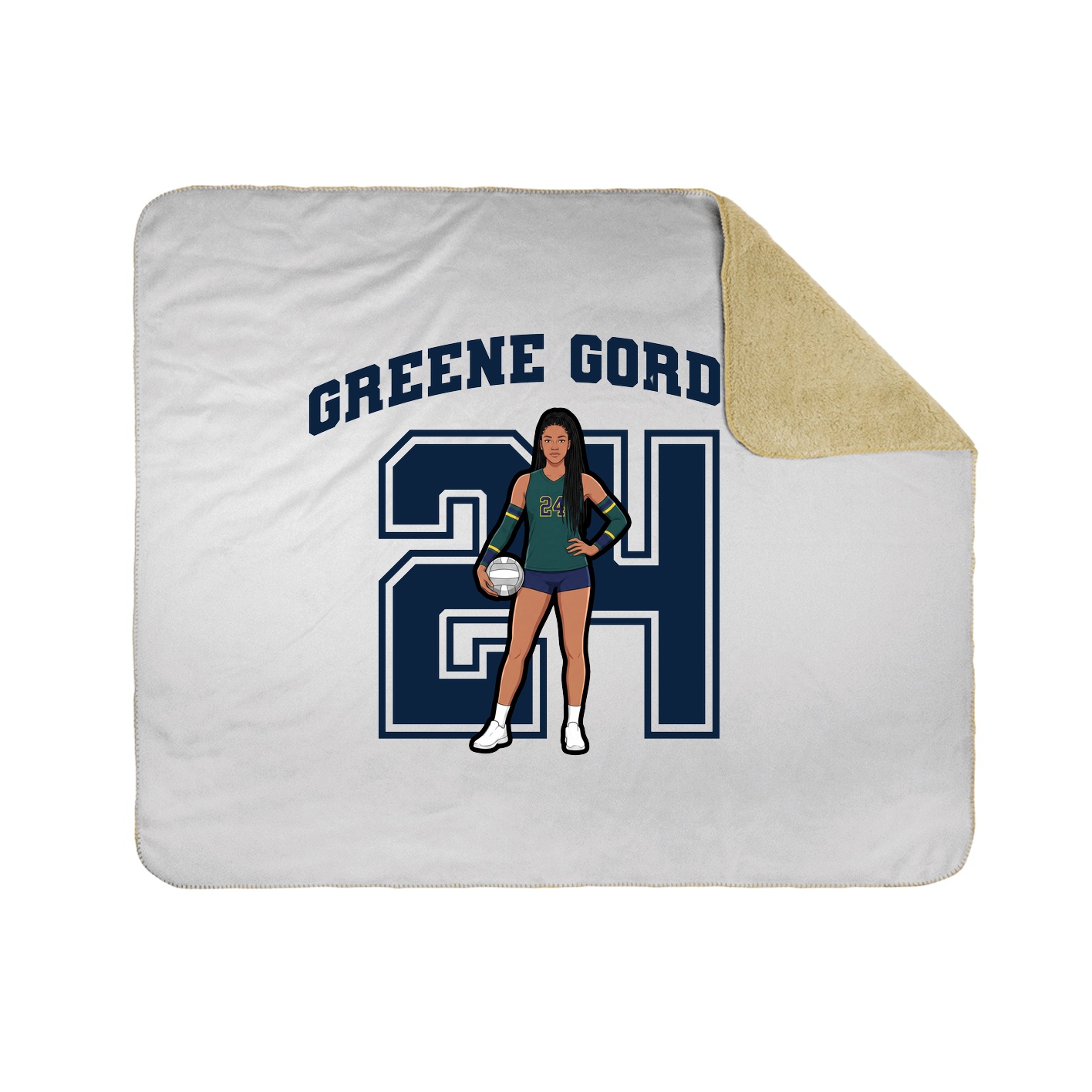 Throw Blanket — Number in White