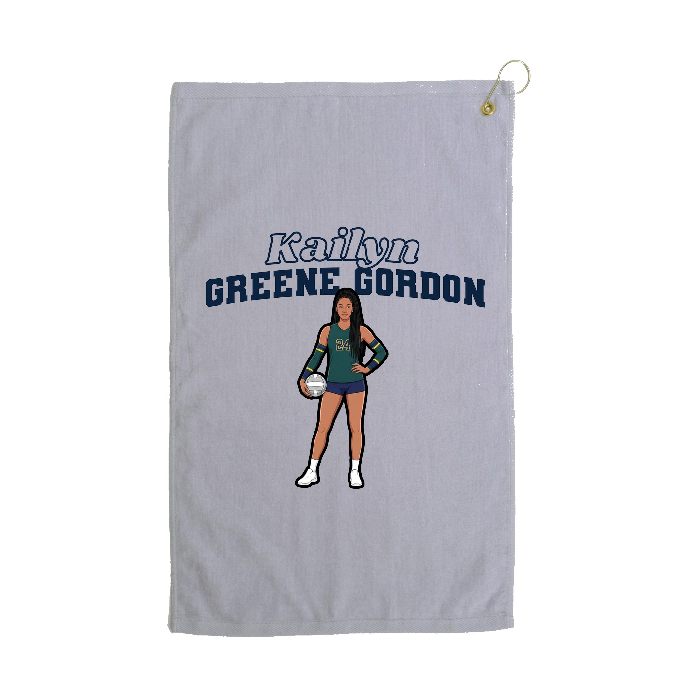 Golf Towel — Name Arch in Grey