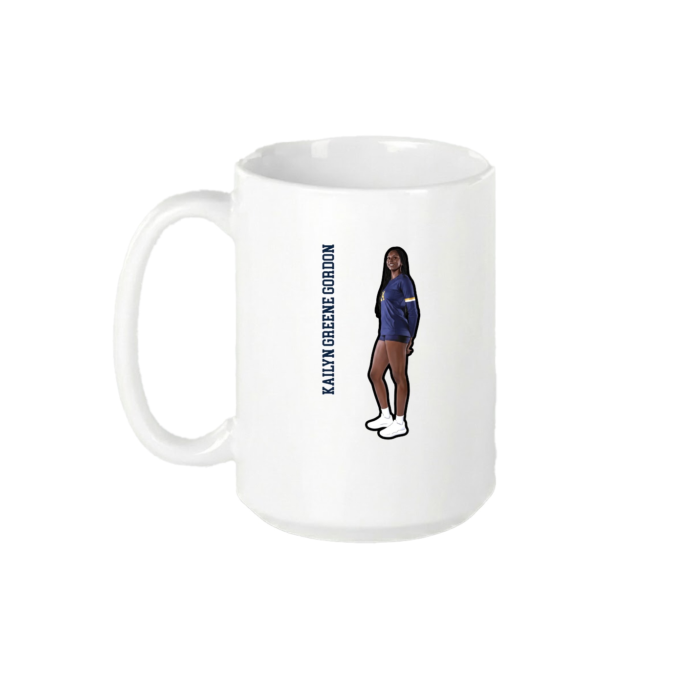 15oz Coffee Mug — Name Vertical in White