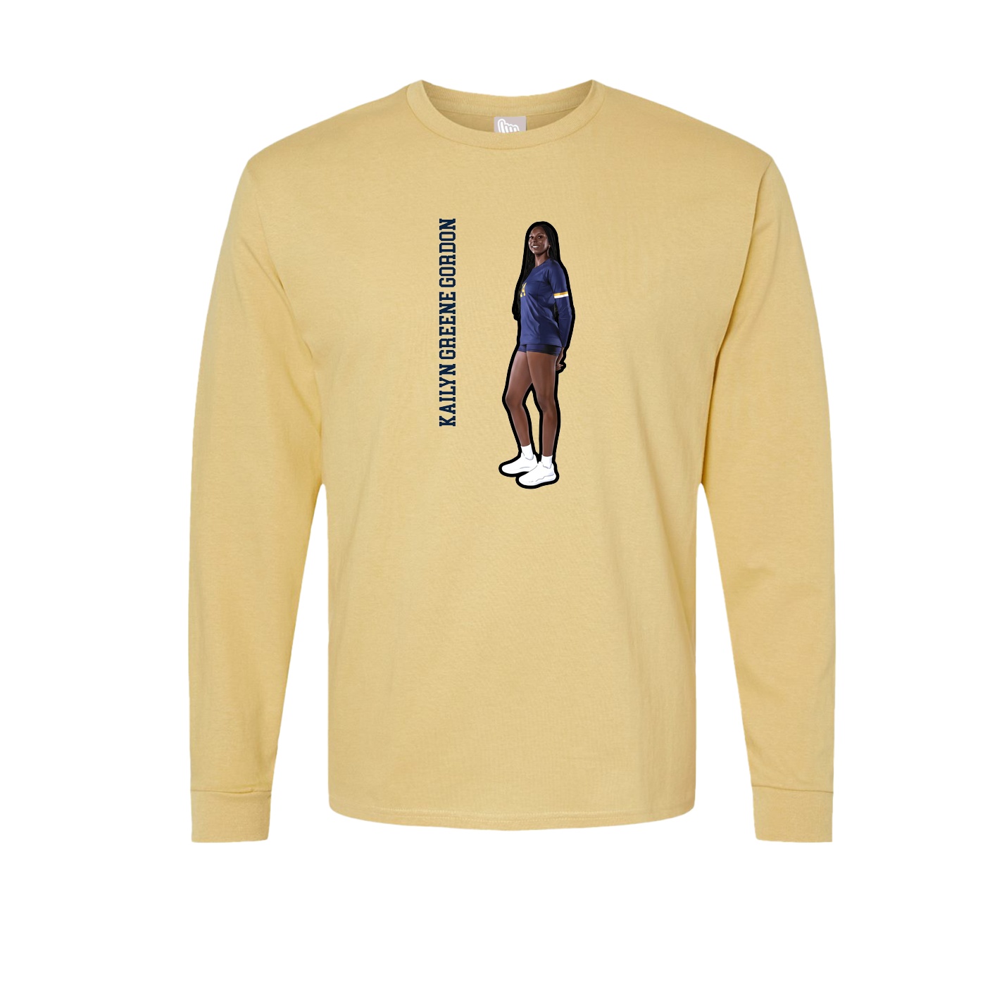 Long Sleeve Tee — Name Vertical in Vegas Gold