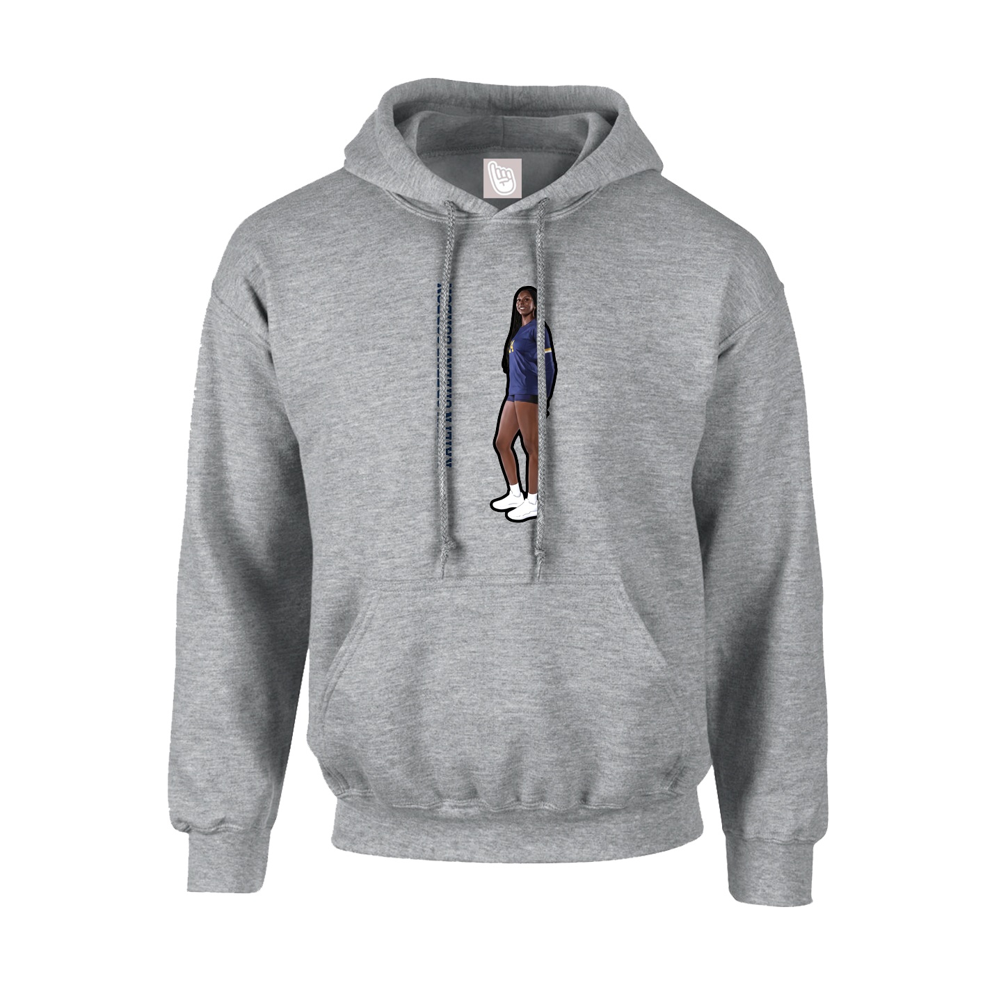 Youth Hoodie — Name Vertical in Grey