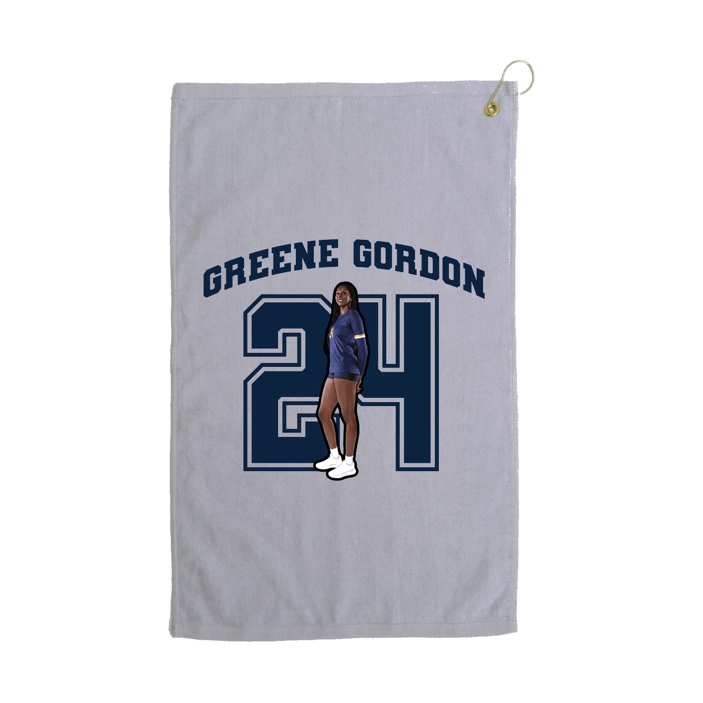 Golf Towel — Number in Grey