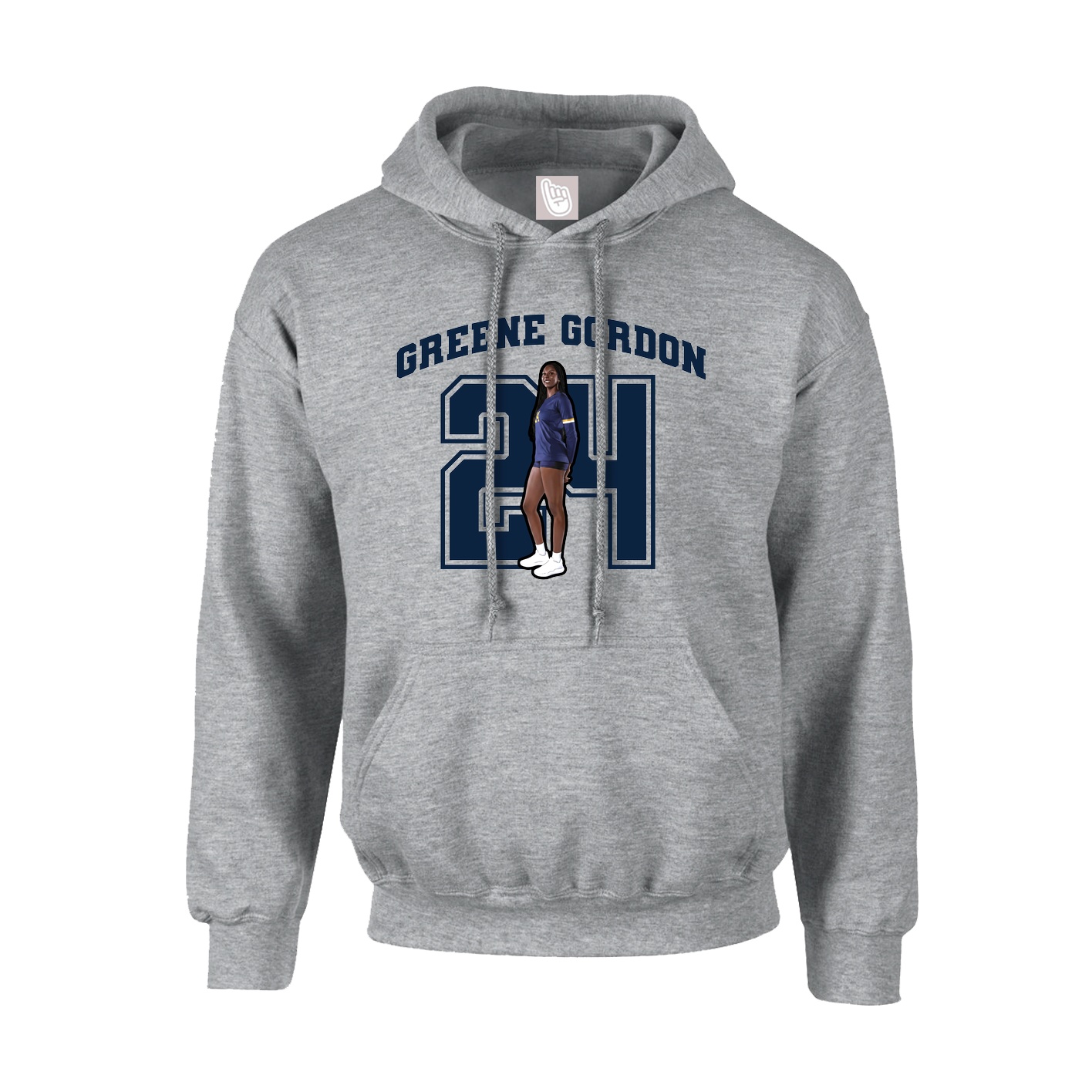 Hoodie — Number in Grey
