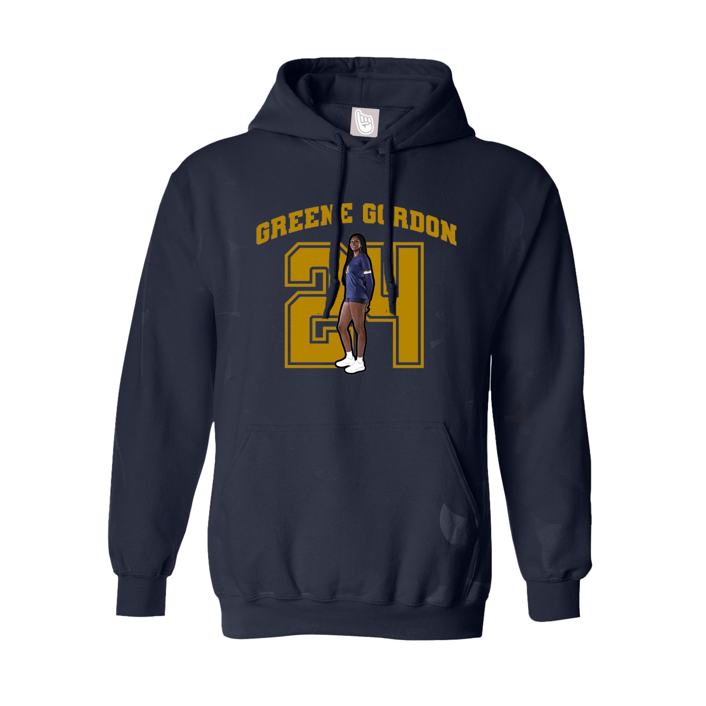 Youth Hoodie — Number in Navy