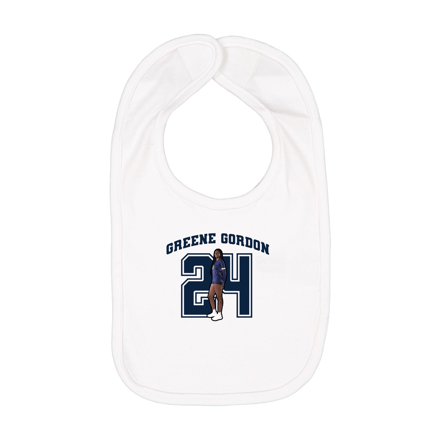 Infant Bib — Number in White