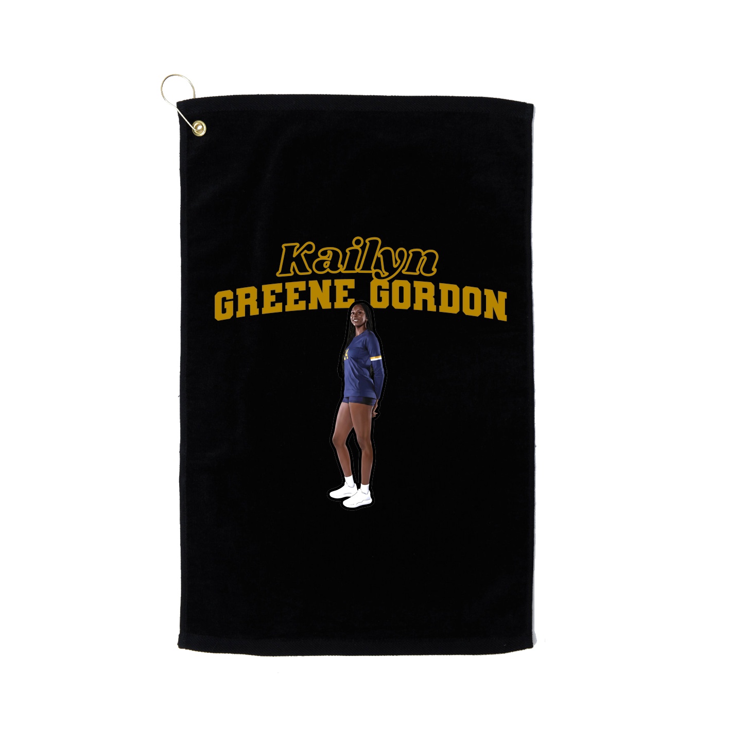 Golf Towel — Name Arch in Black