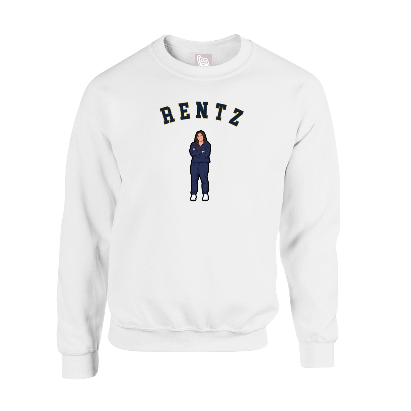 Fleece Crew — Shirsey Arch in White