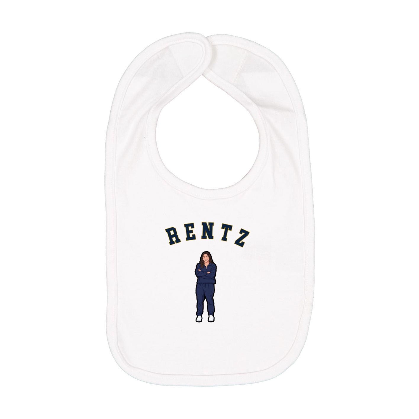 Infant Bib — Shirsey Arch in White