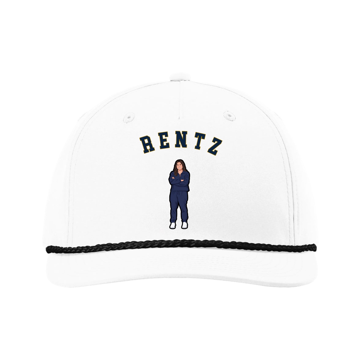 Five-Panel Classic Rope Cap — Shirsey Arch in White
