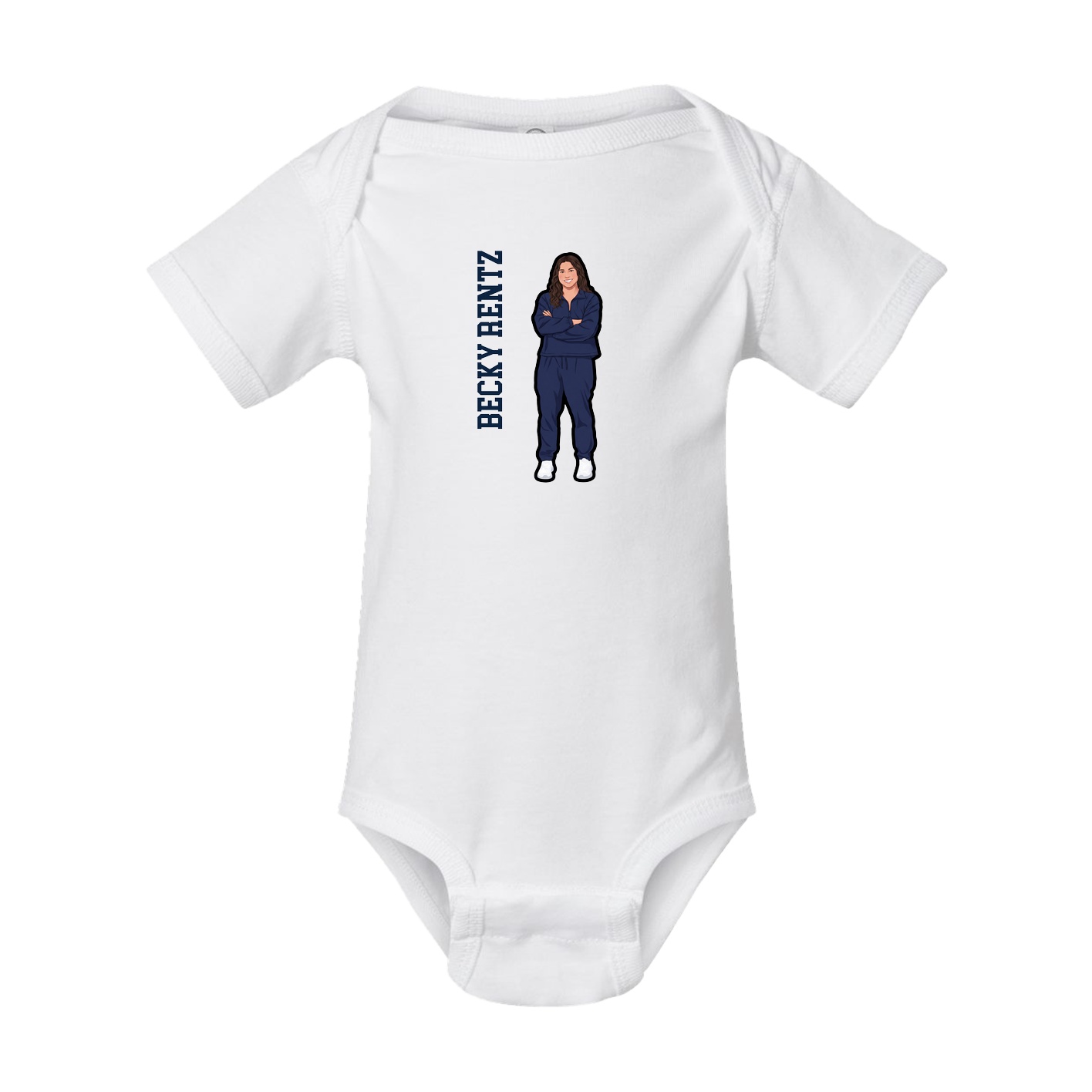 Baby Onesie — Name Vertical in White
