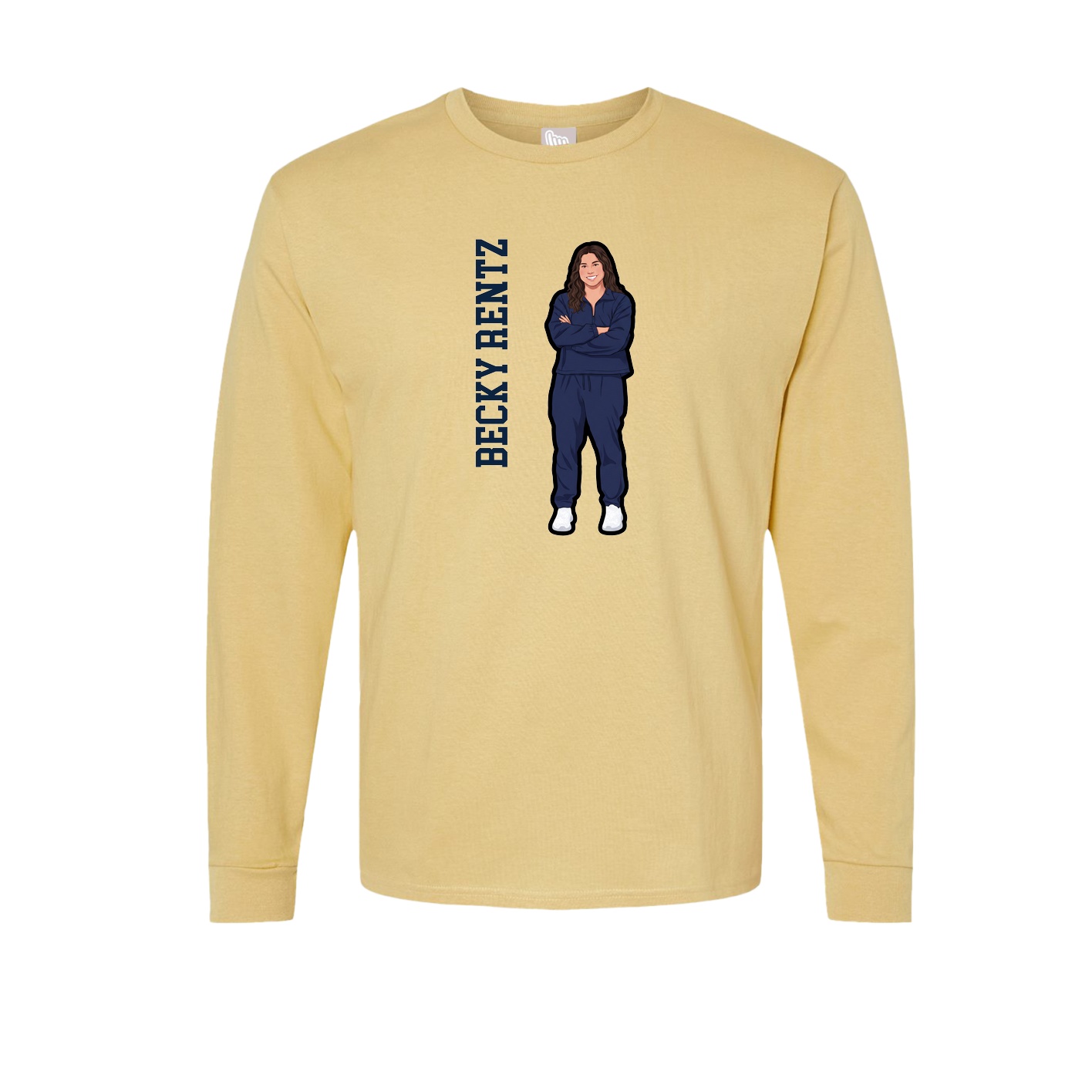 Long Sleeve Tee — Name Vertical in Vegas Gold