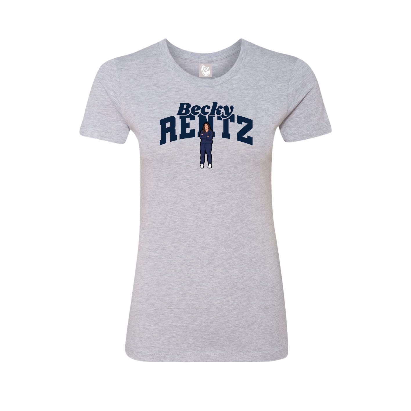 Fitted Women's Tee — Signature Arch in Grey
