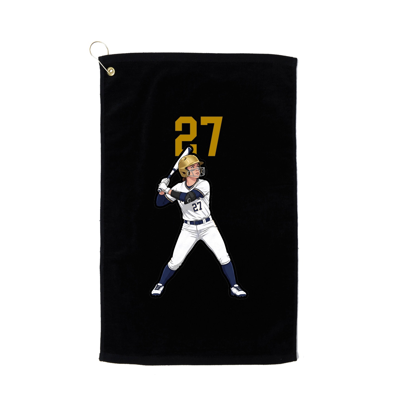Golf Towel — Number Top in Black