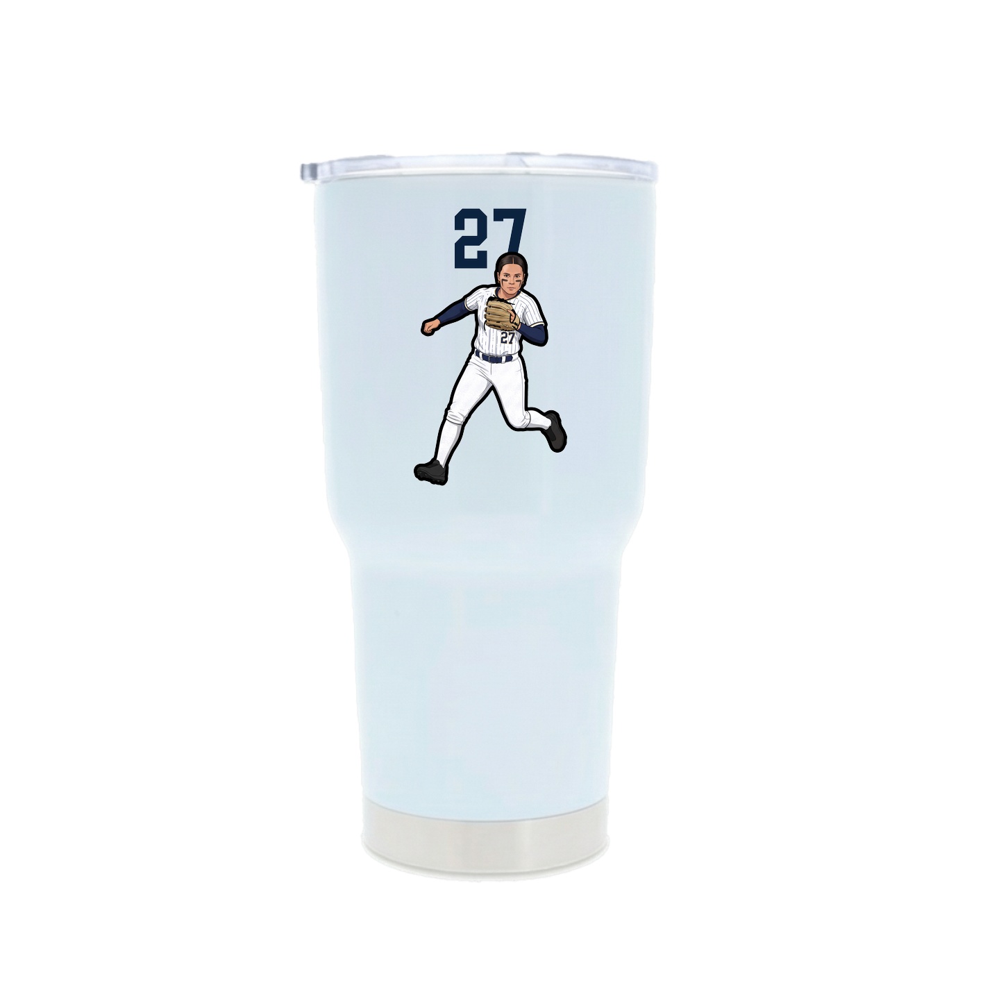 30oz Stainless Steel Tumbler — Number Top in White