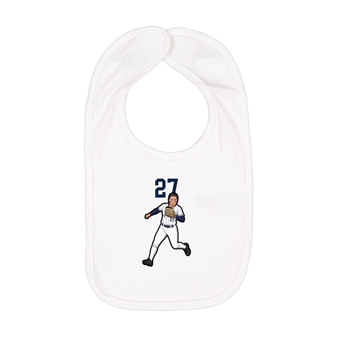Infant Bib — Number Top in White
